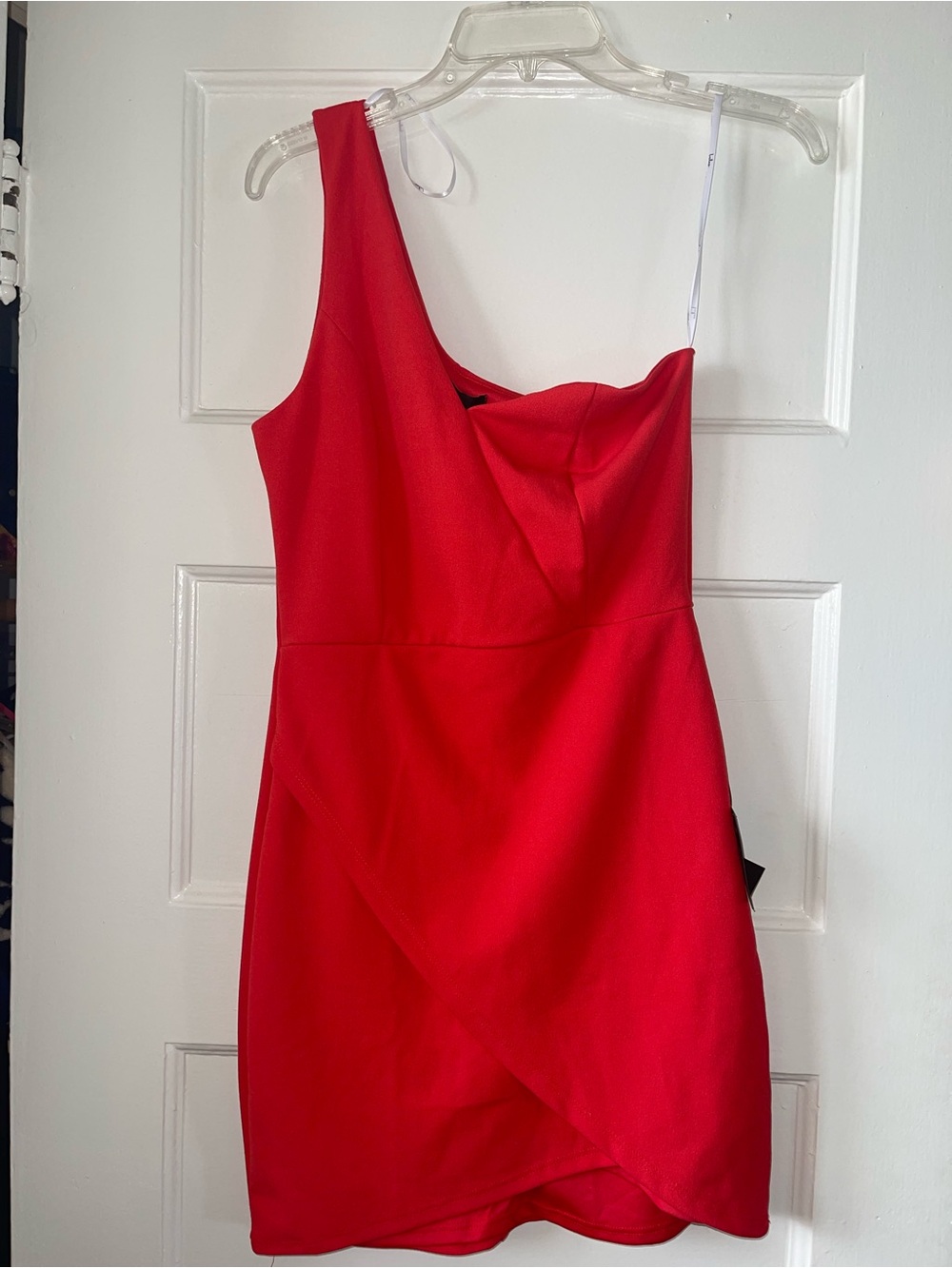 Lulu's Scarlet One-Shoulder Cocktail Dress